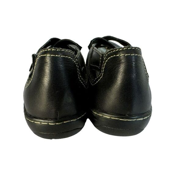 b.o.c. Born Concept 8M Black Leather Round Toe Cross-Over Front Slip-On Shoes - Picture 2 of 9